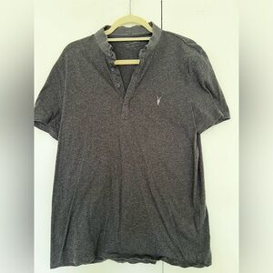 AllSaints Men’s L/M collarless polo shirt